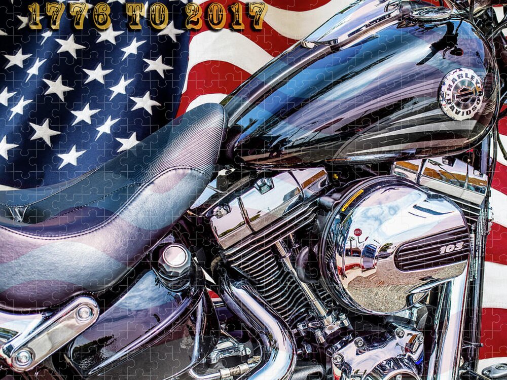 Harley Jigsaw Puzzle featuring the photograph Happy Birthday America by Gene Parks
