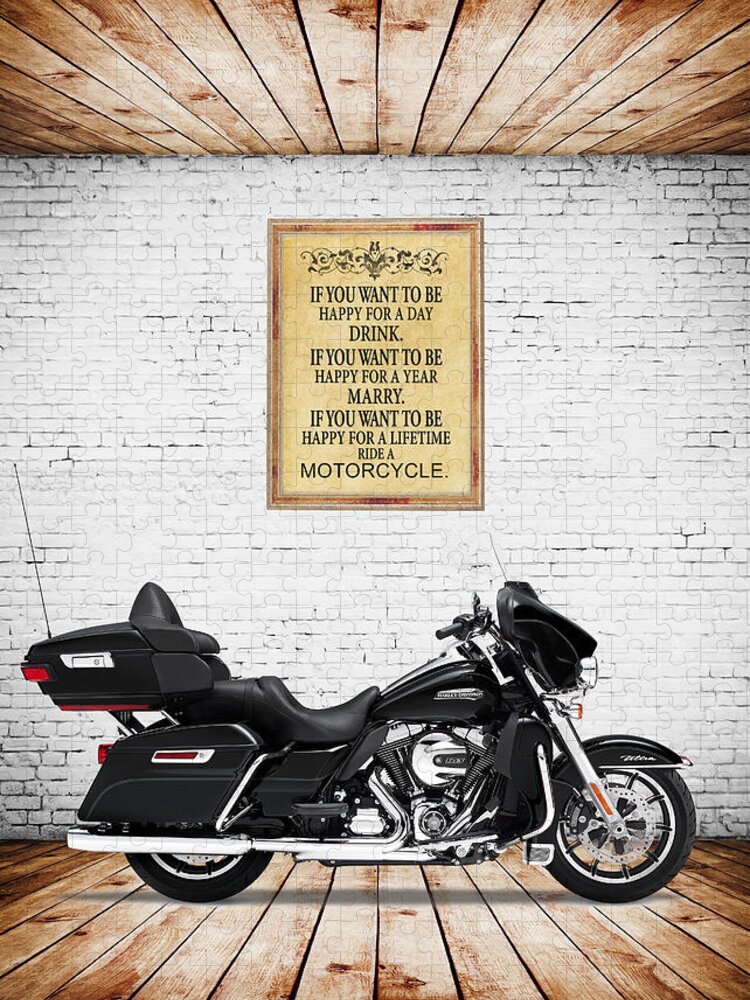 Harley Davidson Jigsaw Puzzle featuring the photograph Happy For A Day by Mark Rogan