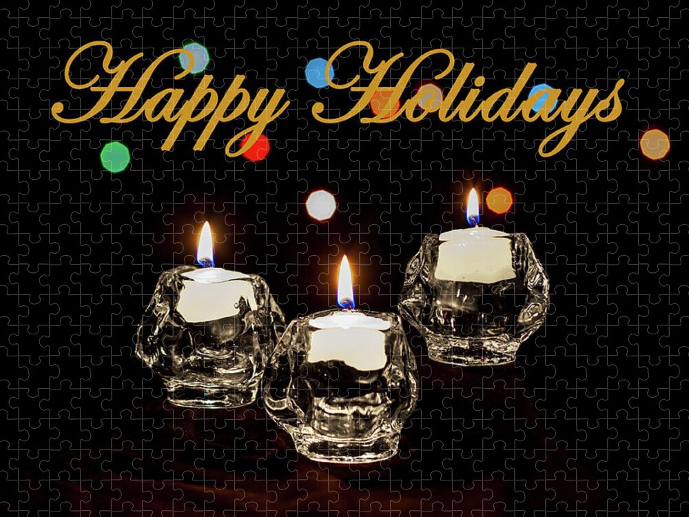 Bokeh Jigsaw Puzzle featuring the photograph Happy Holiday Candles by Ed Clark