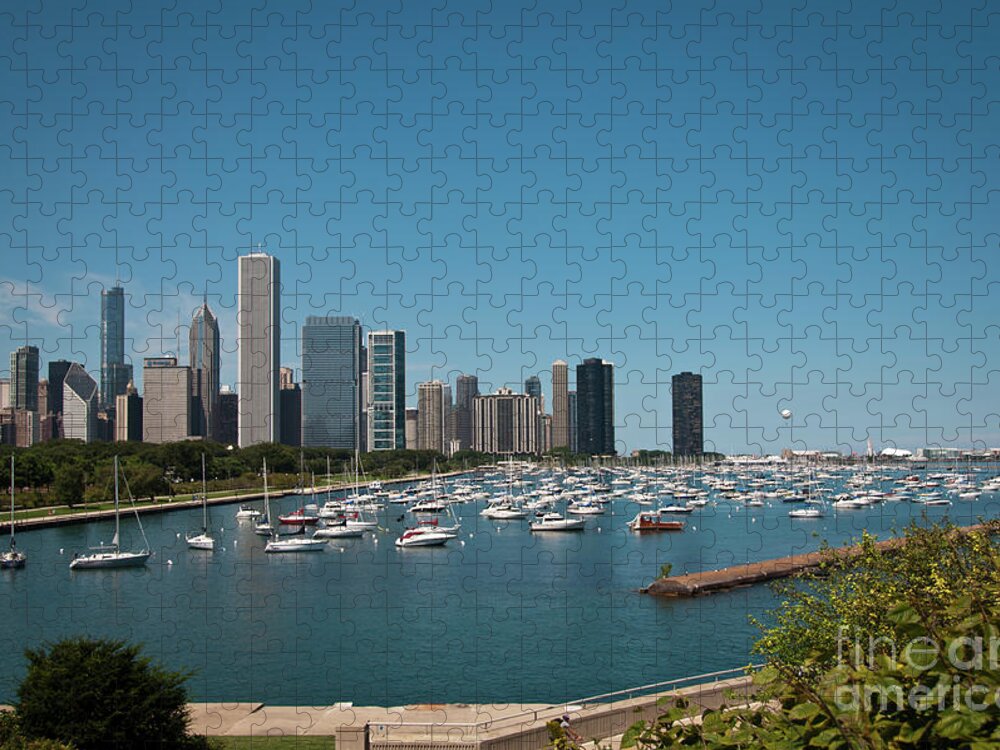 American Cities Jigsaw Puzzle featuring the photograph Harbor Parking in Chicago by David Levin