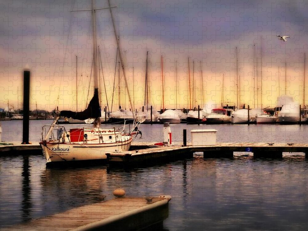 Dusk At Harbor Point Jigsaw Puzzle featuring the photograph Harbor Point Stamford by Diana Angstadt