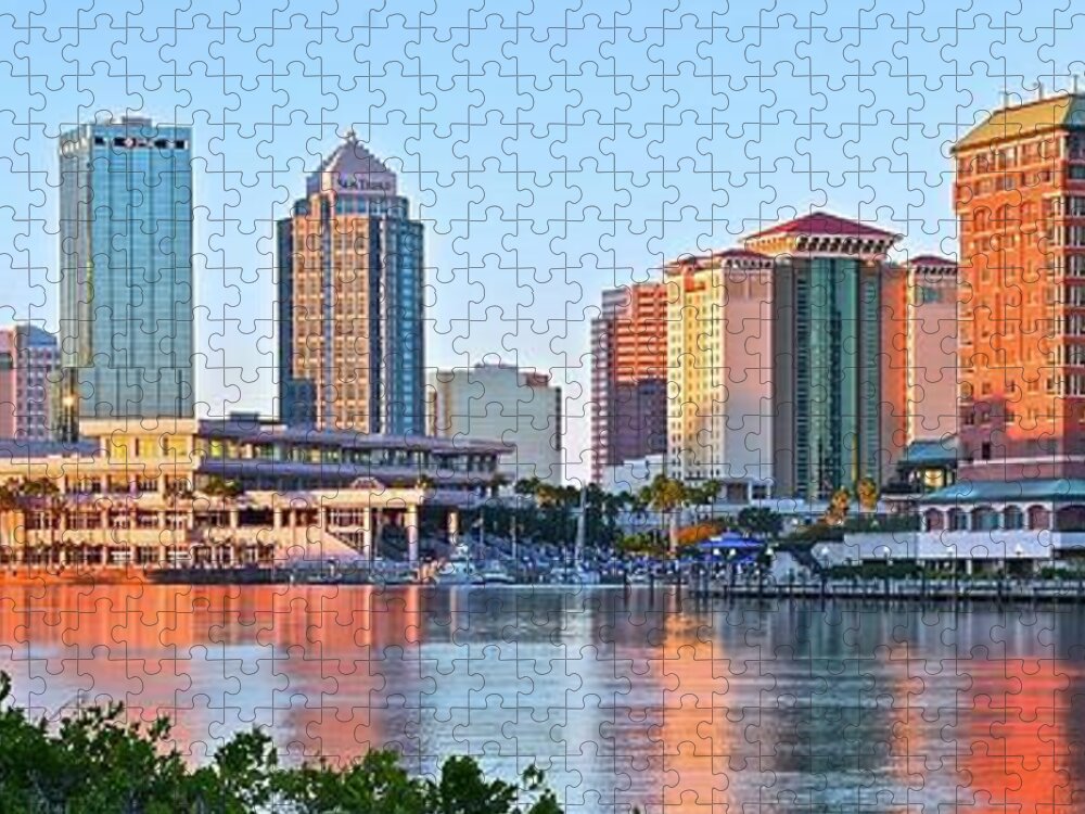 Tampa Jigsaw Puzzle featuring the photograph Harbor Sunset Island by Frozen in Time Fine Art Photography