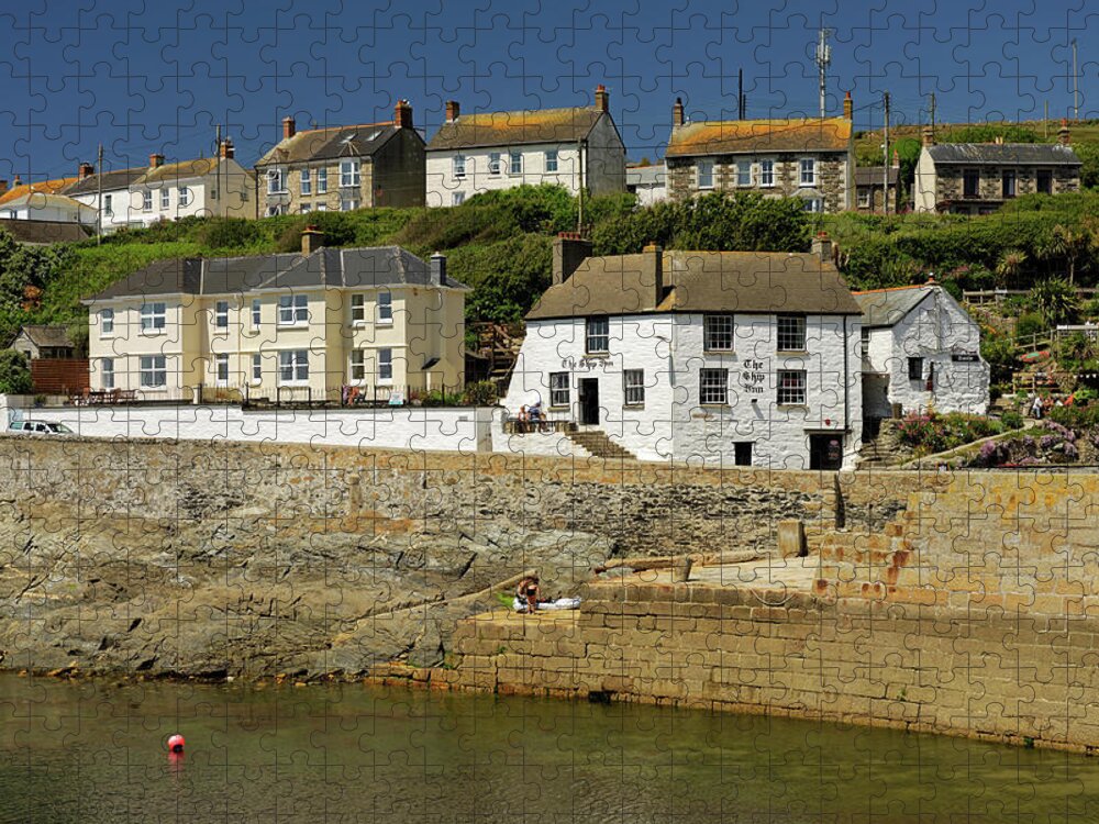 Britain Jigsaw Puzzle featuring the photograph Harbourside Buildings - Porthleven by Rod Johnson