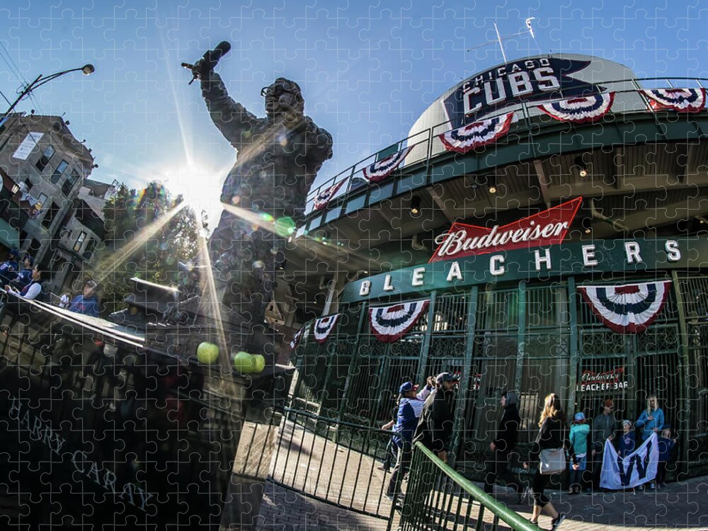 Harry Caray Statue after world series win Jigsaw Puzzle by Sven Brogren -  Pixels
