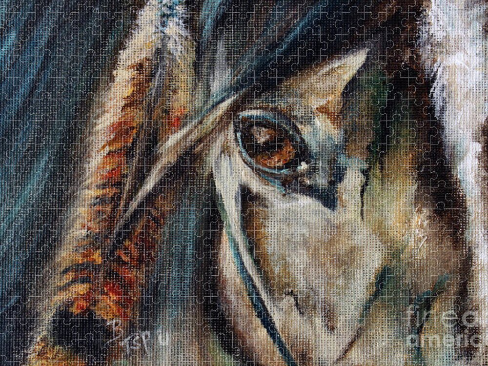 Horse Jigsaw Puzzle featuring the painting Hawk by Barbie Batson