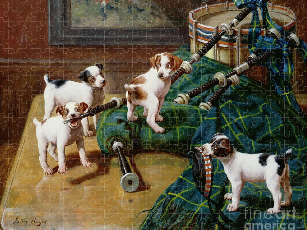 He Who Pays The Piper Calls The Tune By John Hayes Jigsaw Puzzle featuring the painting He Who Pays the Piper Calls the Tune by John Hayes