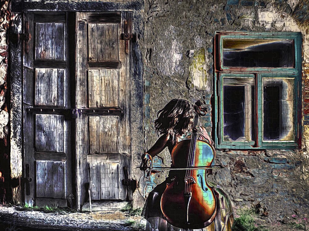 Cello Jigsaw Puzzle featuring the photograph Hear the Cello Sing by Pennie McCracken