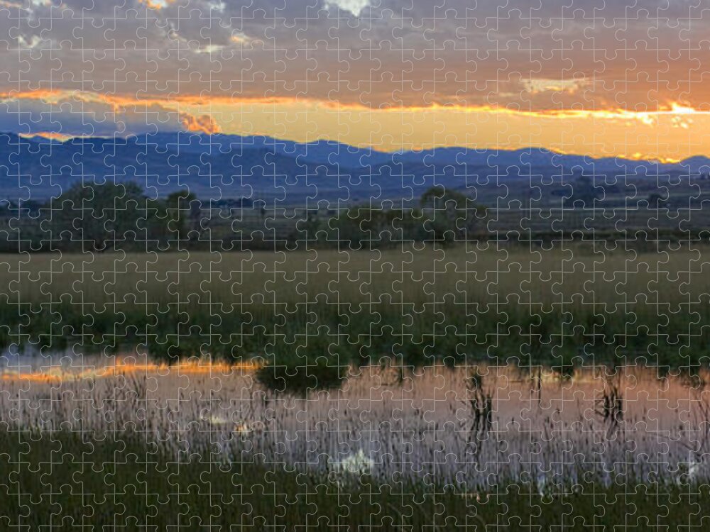 Canal Jigsaw Puzzle featuring the photograph Heart Mountain Sunset by Idaho Scenic Images Linda Lantzy