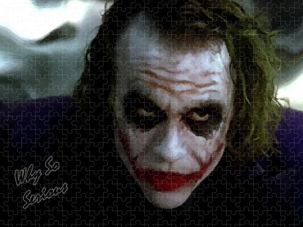 Heath Ledger Jigsaw Puzzle featuring the photograph Heath Ledger Joker Why So Serious by David Dehner