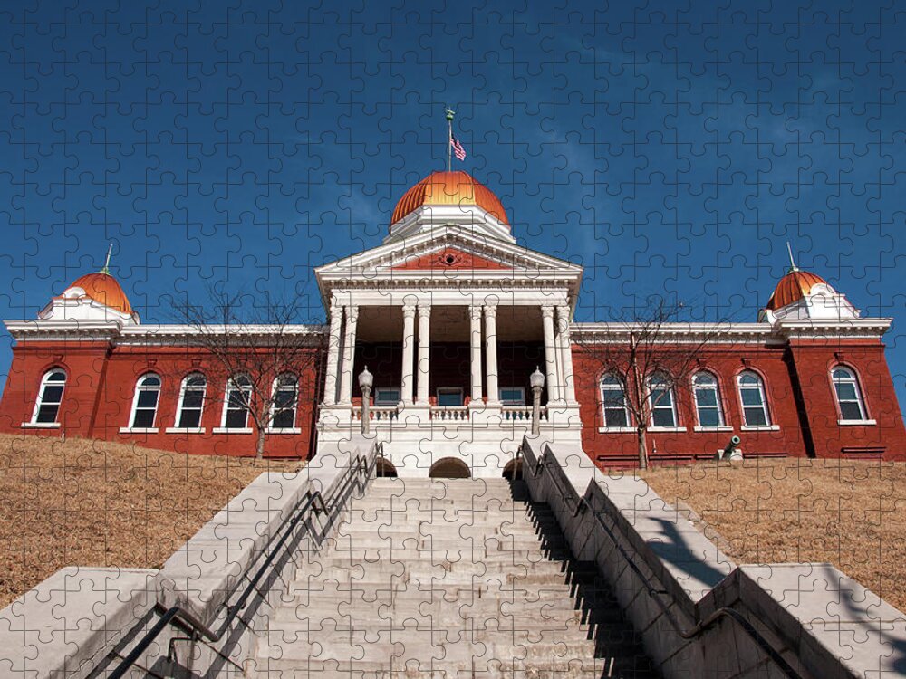 Missouri Jigsaw Puzzle featuring the photograph Hermann Courthouse by Steve Stuller