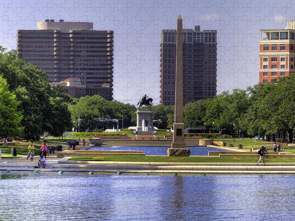 Houston Jigsaw Puzzle featuring the photograph Hermann Park by Tim Stanley