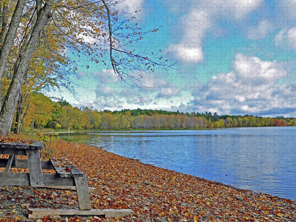 Picnic Jigsaw Puzzle featuring the photograph Fall Picnic In Maine by Glenn Gordon