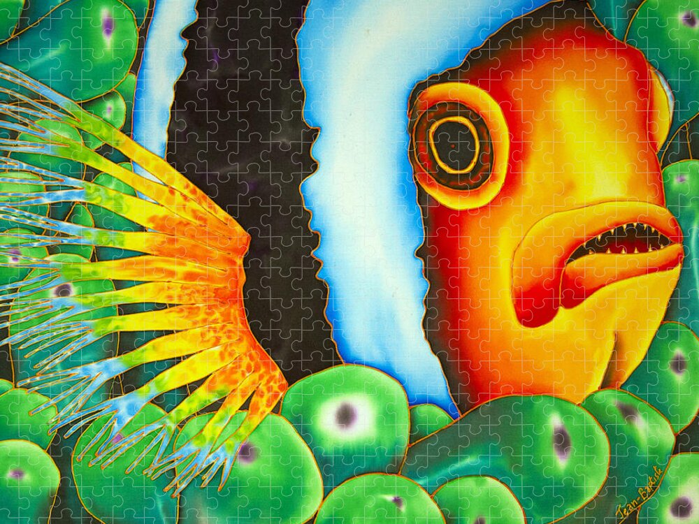 Fish Art Jigsaw Puzzle featuring the painting Hidden Clownfish by Daniel Jean-Baptiste