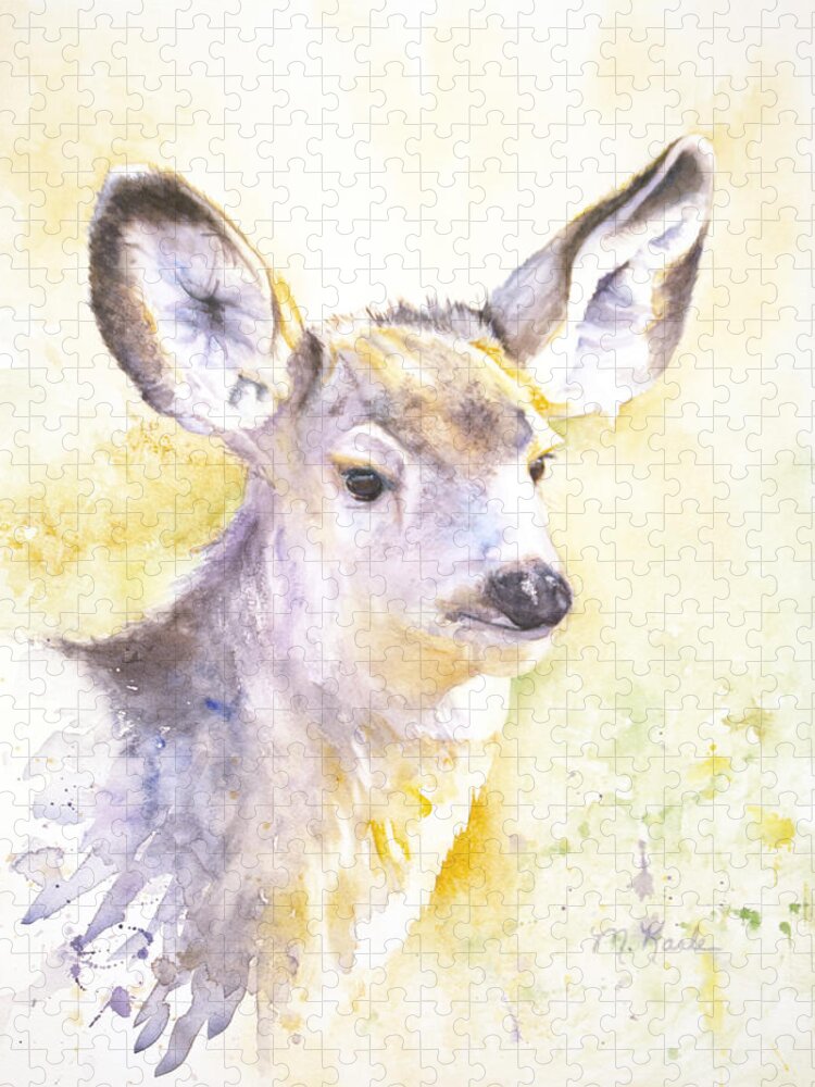 Deer Jigsaw Puzzle featuring the painting High Alert by Marsha Karle