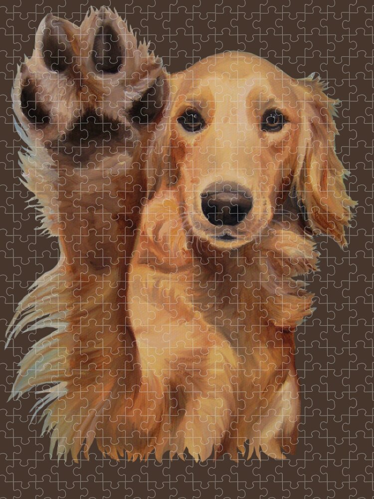 Noewi Jigsaw Puzzle featuring the painting High Five - apparel by Jindra Noewi