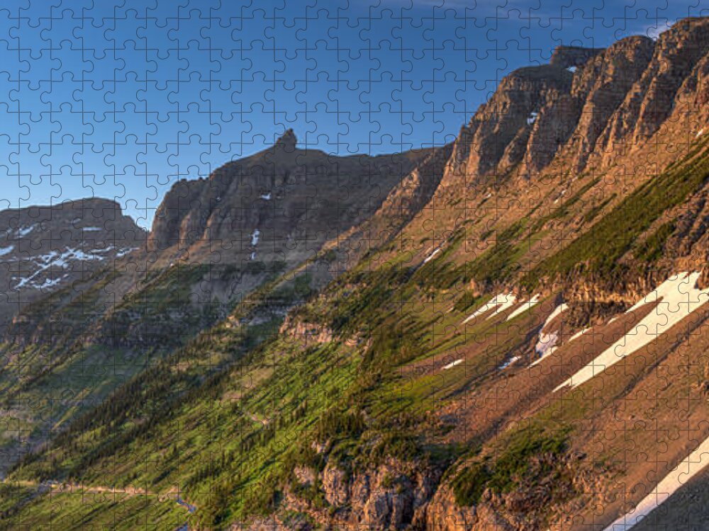 Glacier Jigsaw Puzzle featuring the photograph Highline Trail Glacier N P by Steve Gadomski