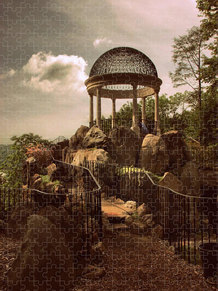 Untermyer Garden Jigsaw Puzzle featuring the photograph Hilltop Temple by Jessica Jenney