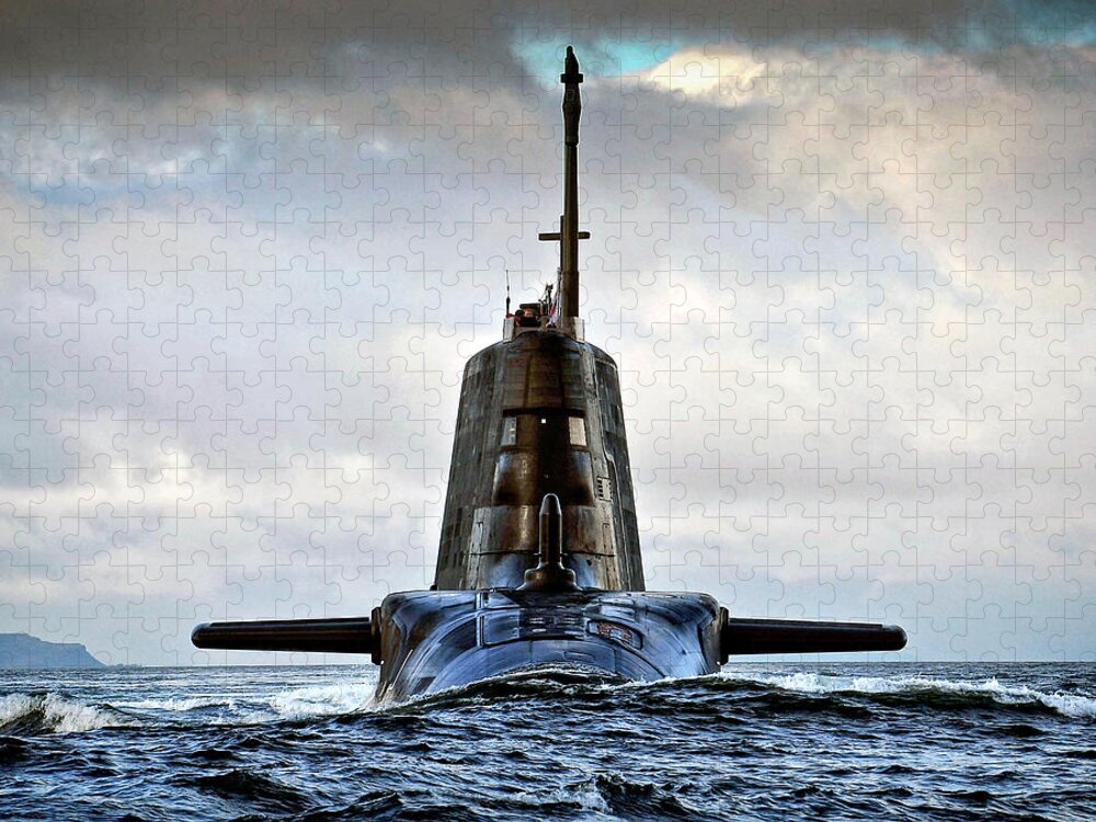 Astute Class Jigsaw Puzzle featuring the photograph HMS Ambush Submarine by Roy Pedersen