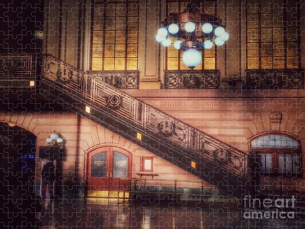 Hoboken Train Station Jigsaw Puzzle featuring the photograph Hoboken Train Station - Vintage Beauty of New Jersey by Miriam Danar