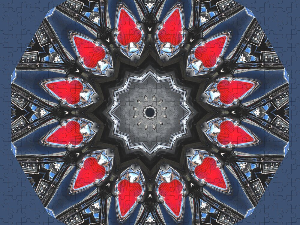 Photography Jigsaw Puzzle featuring the digital art Valkyrie Kaleidoscope 2 by Wendy Wilton