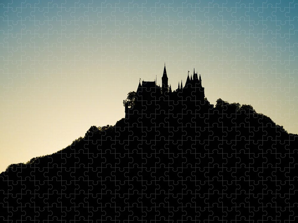 Baden-wurttemberg Jigsaw Puzzle featuring the photograph Hohenzollern Castle Silhouette by Alexander Kunz