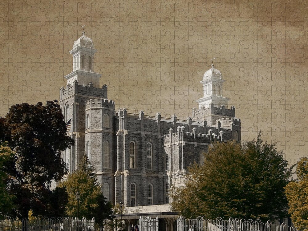 Temple Jigsaw Puzzle featuring the photograph Holiness in Cache Valley by Greg Collins