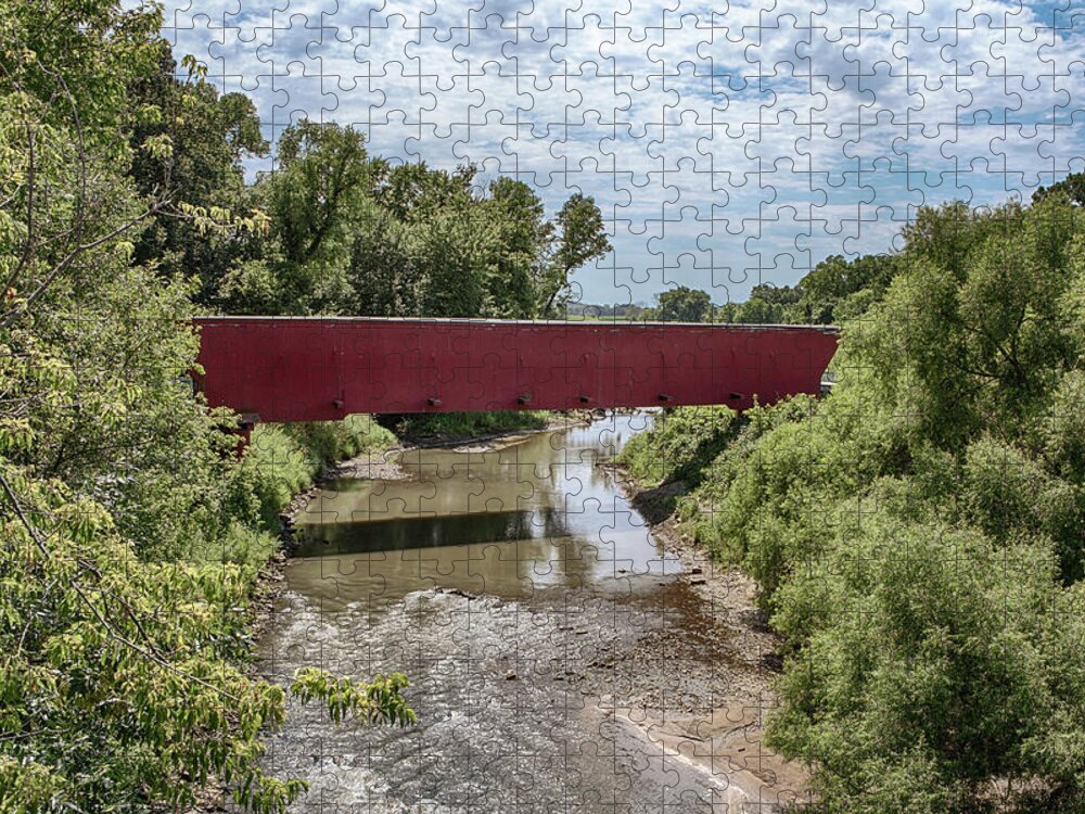 Holliwell Covered Bridge Jigsaw Puzzle featuring the photograph Holliwell Covered Bridge 3 by Susan Rissi Tregoning