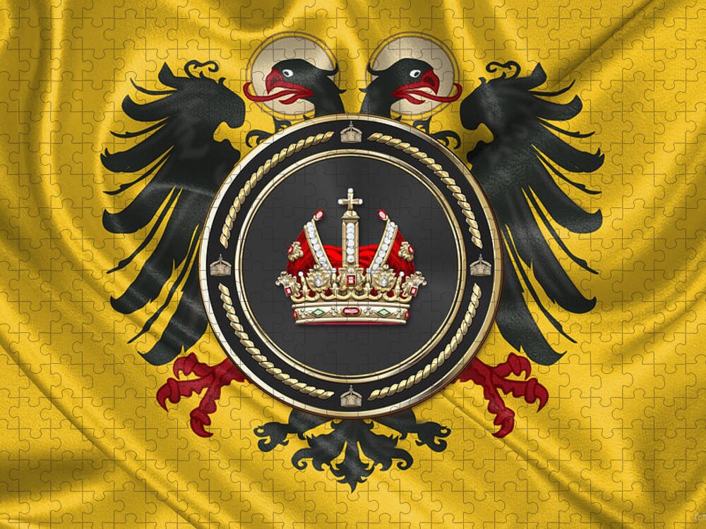 Holy Roman Empire Imperial Crown Over Banner Of The Holy Roman Emperor