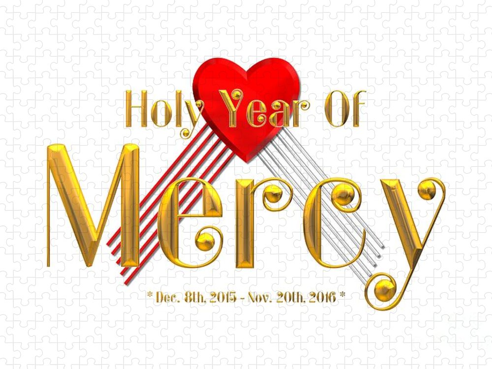 Holy Year Of Mercy Jigsaw Puzzle featuring the digital art Holy Year of Mercy by Rose Santuci-Sofranko