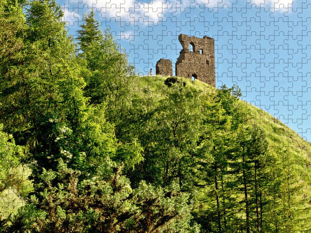 Undiscovered Scotland Jigsaw Puzzle featuring the photograph Holyrood park. St. Anthony's chapel. by Elena Perelman