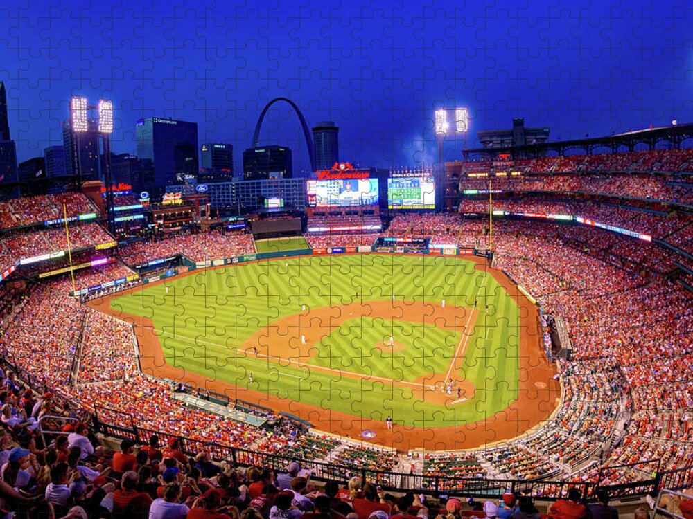 America Jigsaw Puzzle featuring the photograph Home Field Advantage - Saint Louis Busch Stadium by Gregory Ballos