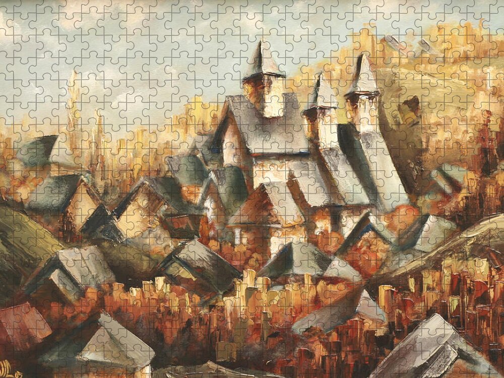 Home Jigsaw Puzzle featuring the painting Homeland by Vali Irina Ciobanu