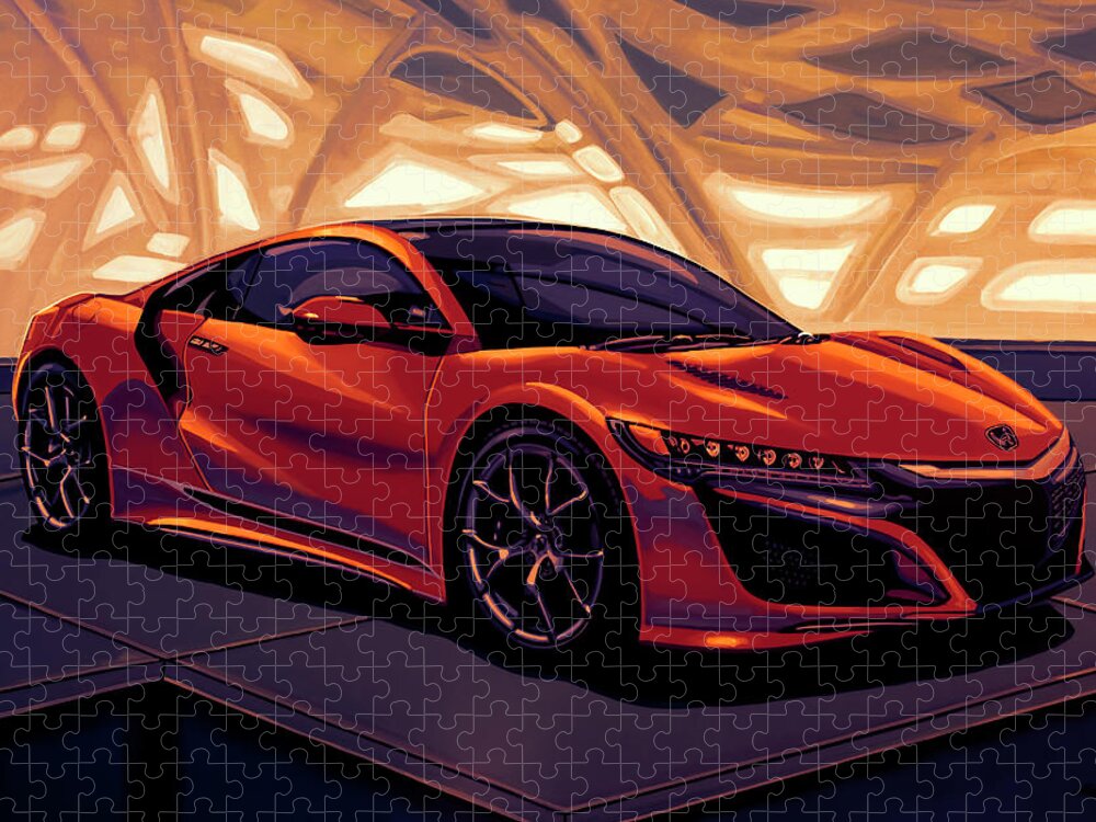 Honda Nsx Jigsaw Puzzle featuring the mixed media Honda Acura NSX 2016 Mixed Media by Paul Meijering
