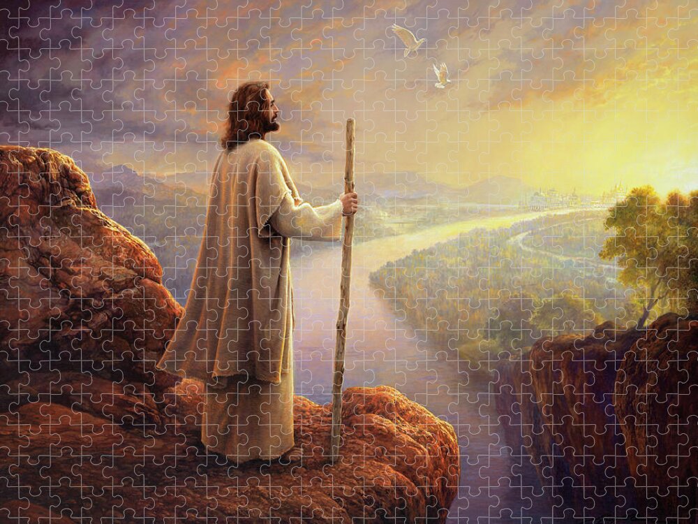 Jesus Jigsaw Puzzle featuring the painting Hope on the Horizon by Greg Olsen