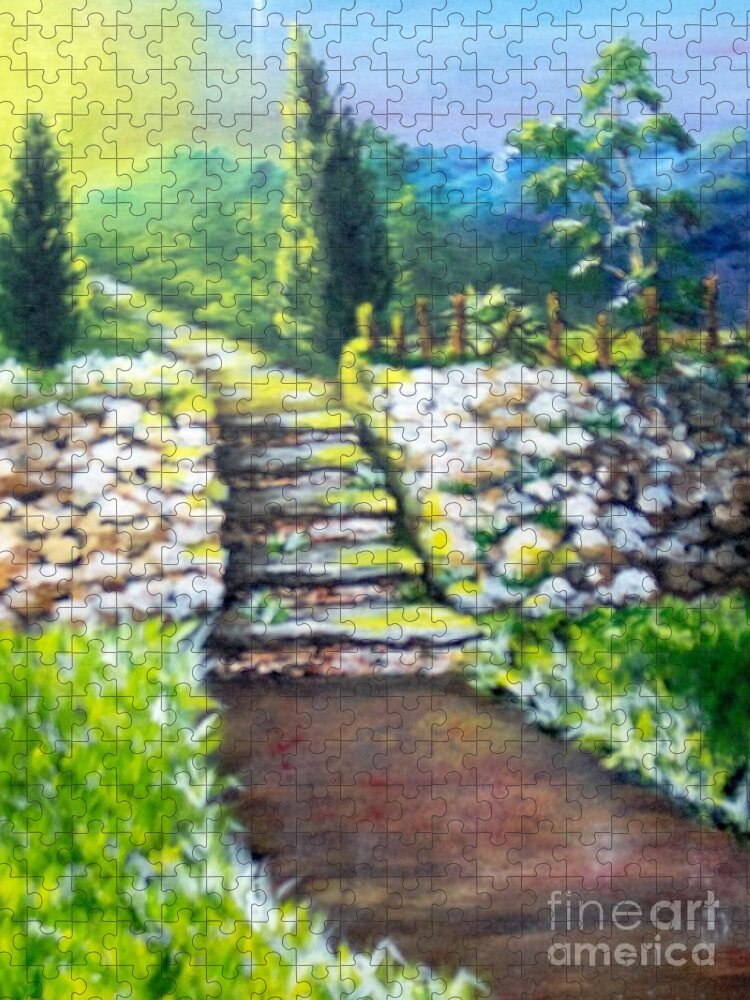Stairs Jigsaw Puzzle featuring the painting Hope by Saundra Johnson