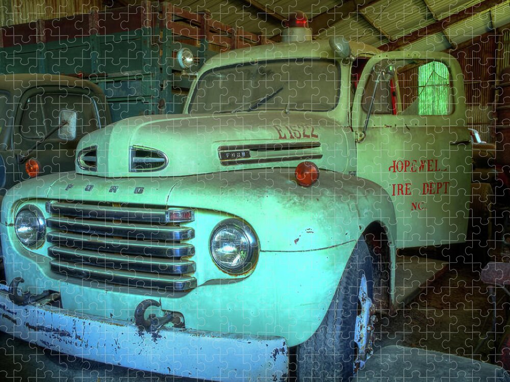 Truck Jigsaw Puzzle featuring the photograph Hopewell Fire Truck by Jerry Gammon