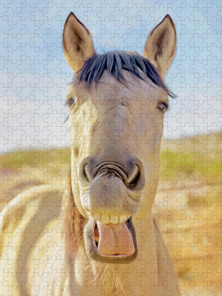 Horses Jigsaw Puzzle featuring the photograph Horse Talk #2 by Walter Herrit