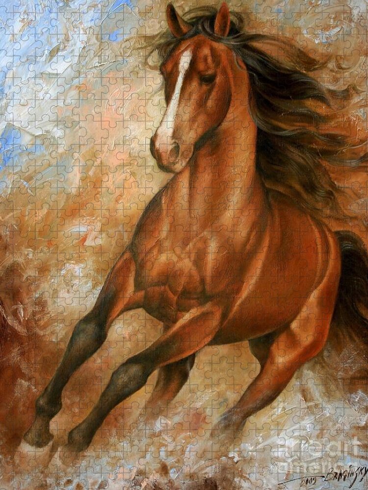 Horse Jigsaw Puzzle featuring the painting Horse1 by Arthur Braginsky