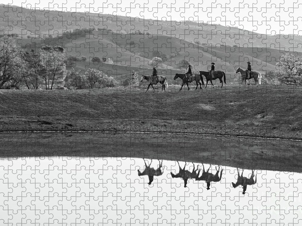 Cowboys Jigsaw Puzzle featuring the photograph Horseback Landscape by Ana V Ramirez