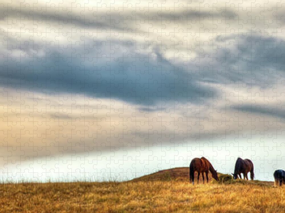 Landscape Jigsaw Puzzle featuring the photograph Horses on the Palouse by David Patterson