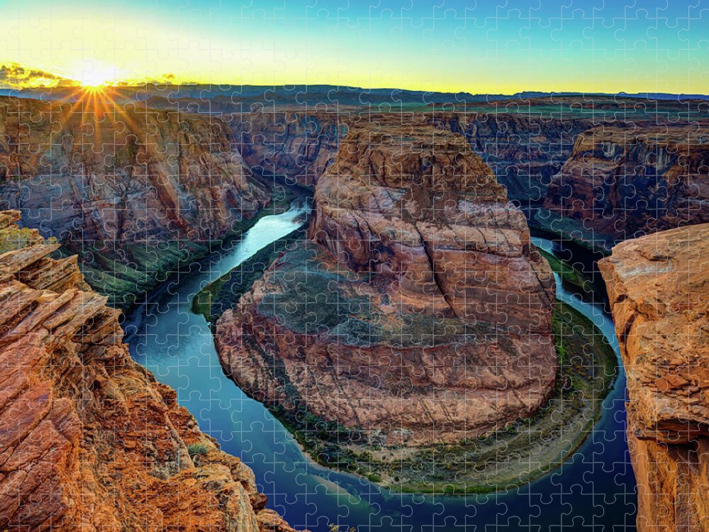 Arizona Jigsaw Puzzle featuring the photograph Horseshoe Bend Sunset by Raul Rodriguez