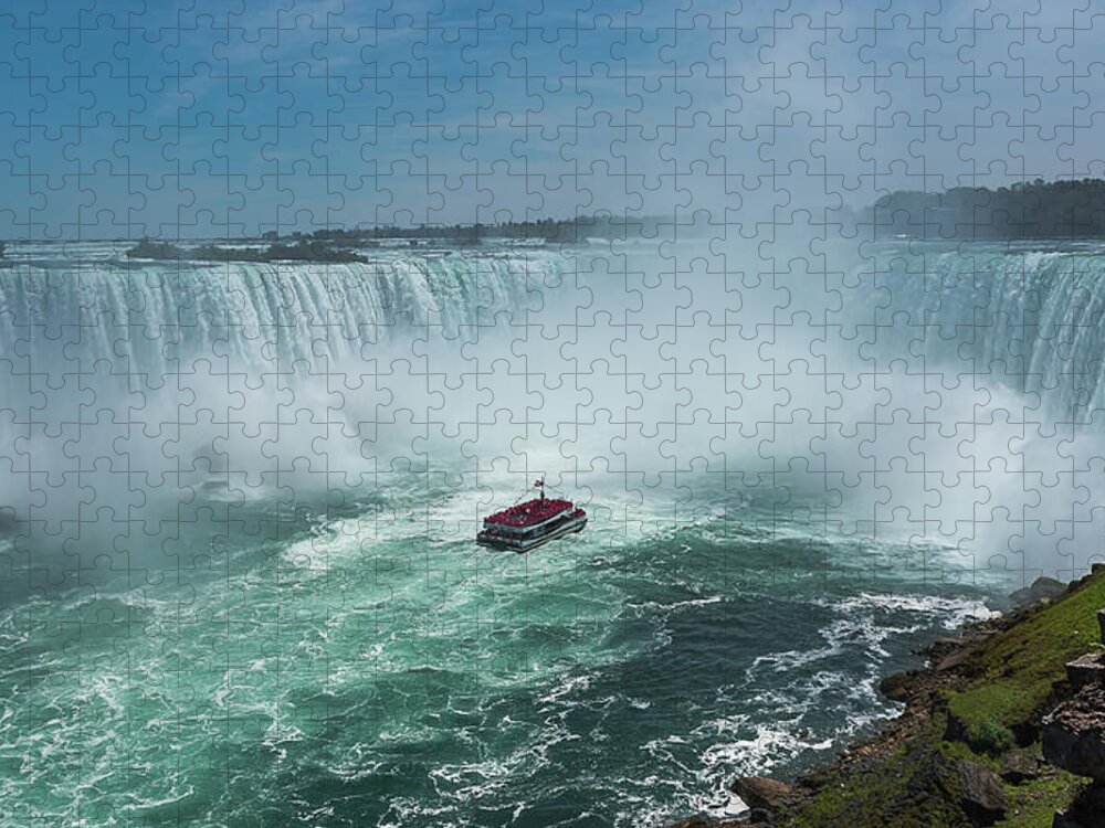 Canada Jigsaw Puzzle featuring the photograph Horseshoe Falls Hornblower by Brenda Jacobs