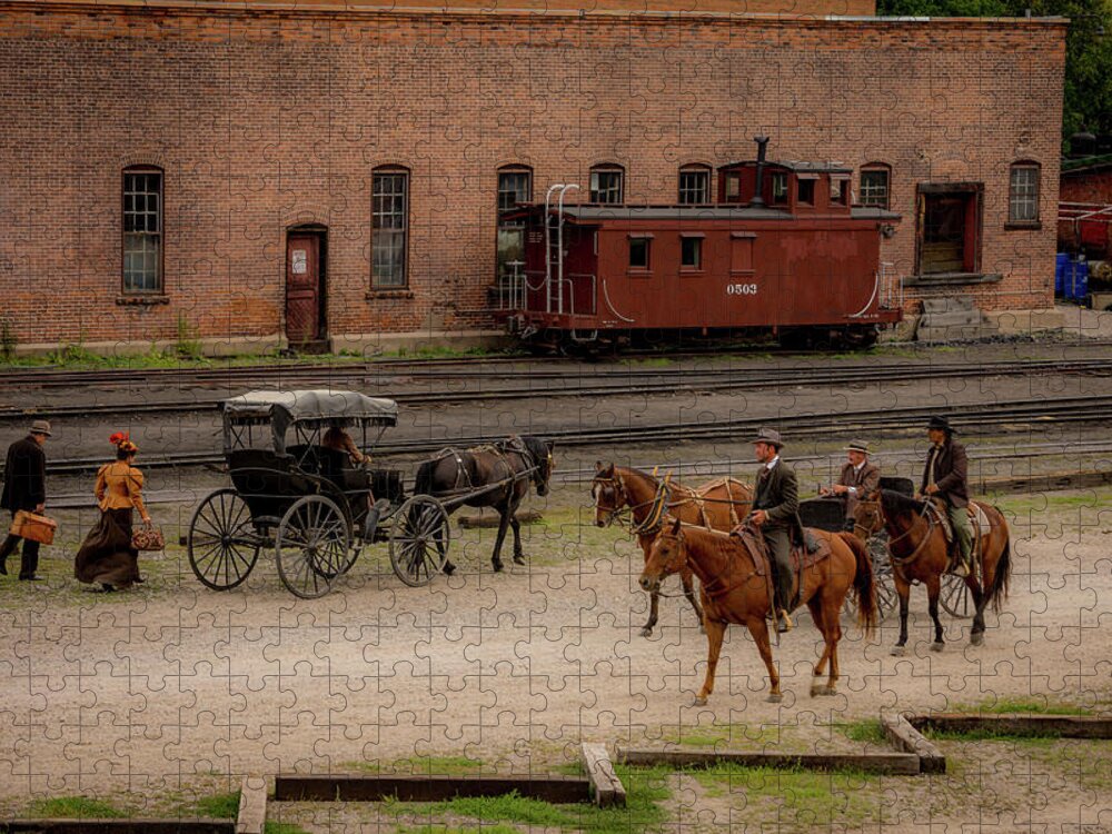 Hostiles Jigsaw Puzzle featuring the photograph Hostiles - A Day on Set - No2 by Debra Martz
