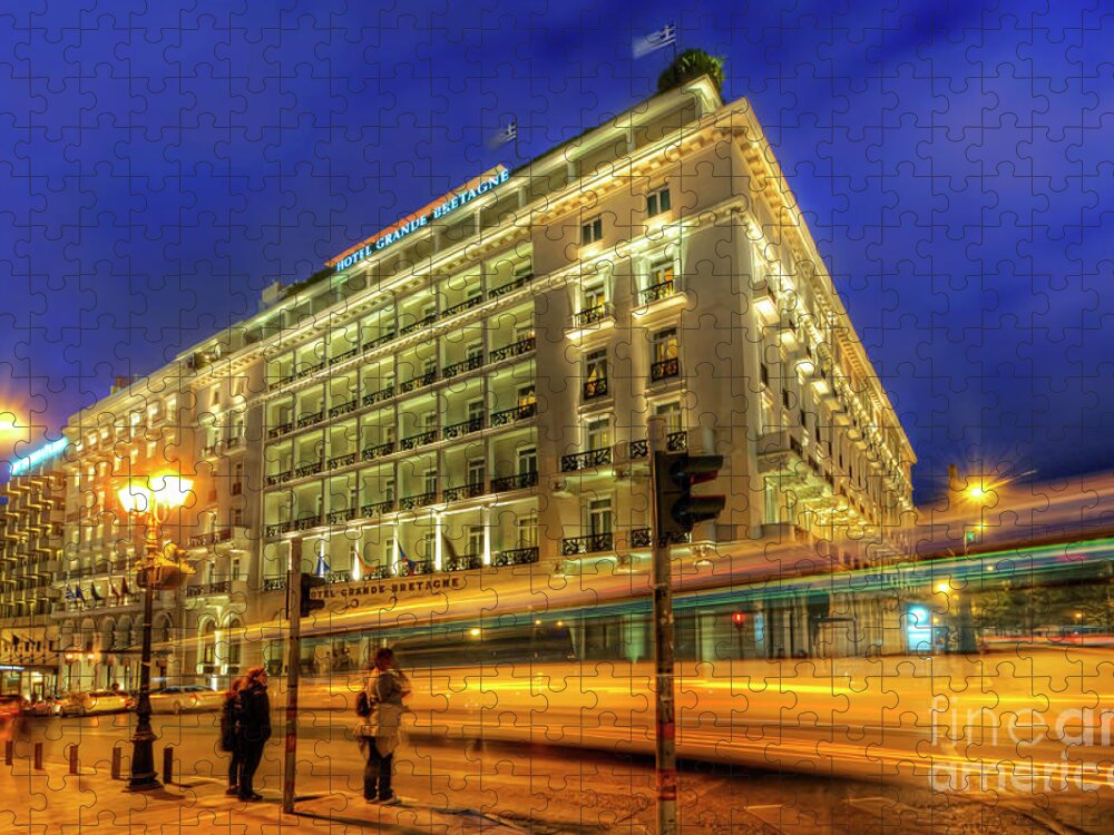 Yhun Suarez Jigsaw Puzzle featuring the photograph Hotel Grande Bretagne - Athens by Yhun Suarez