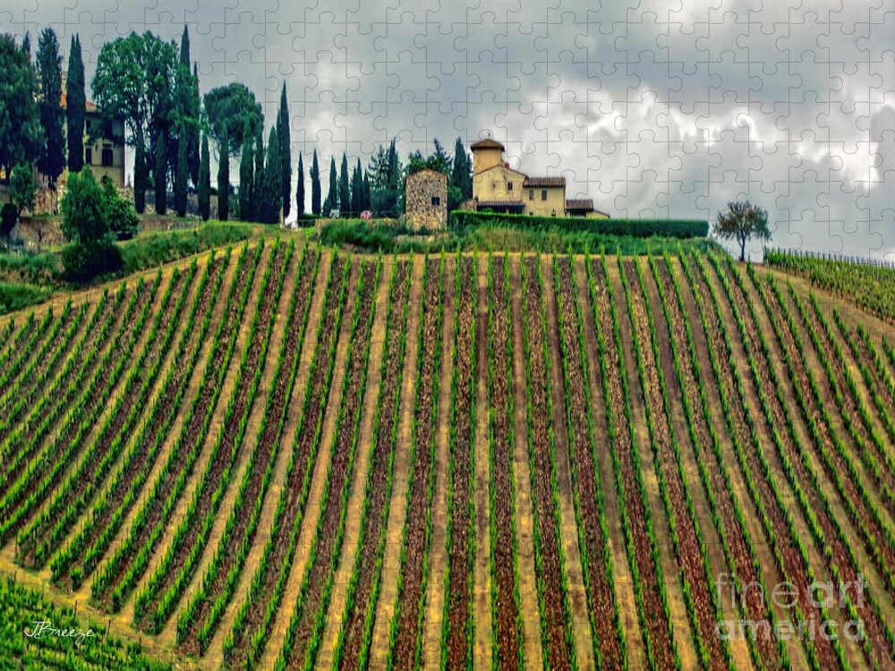 Italy Jigsaw Puzzle featuring the photograph House on a Hill-Tuscany by Jennie Breeze