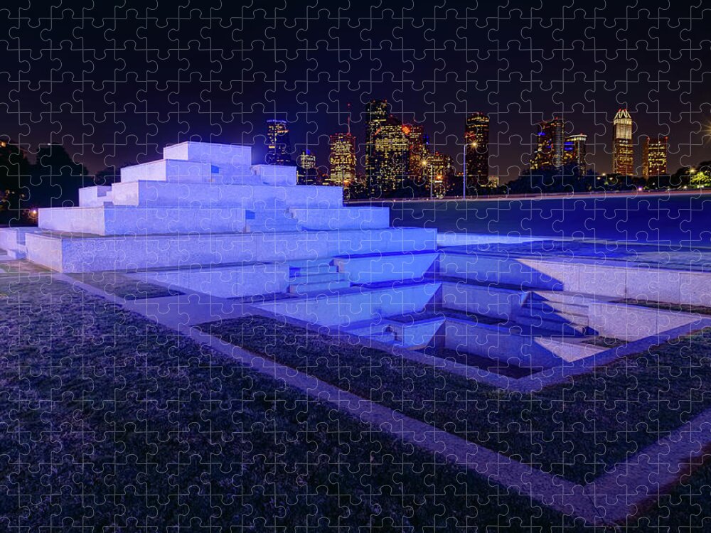 Houston Jigsaw Puzzle featuring the photograph Houston Police Officer Memorial by Tim Stanley