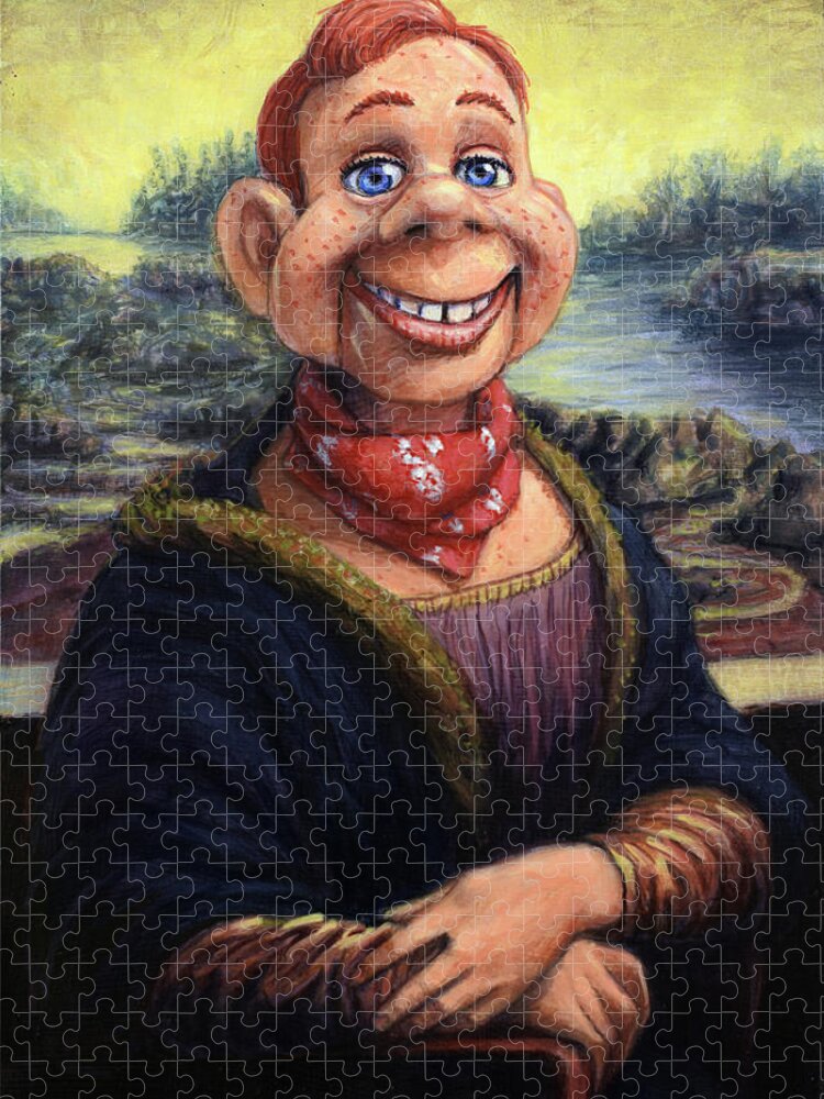 Howdy Doody Jigsaw Puzzle featuring the painting Howdy DooVinci by James W Johnson