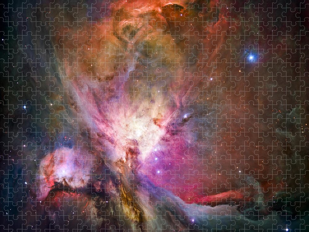 #faatoppicks Jigsaw Puzzle featuring the photograph Hubble's sharpest view of the Orion Nebula by Adam Romanowicz