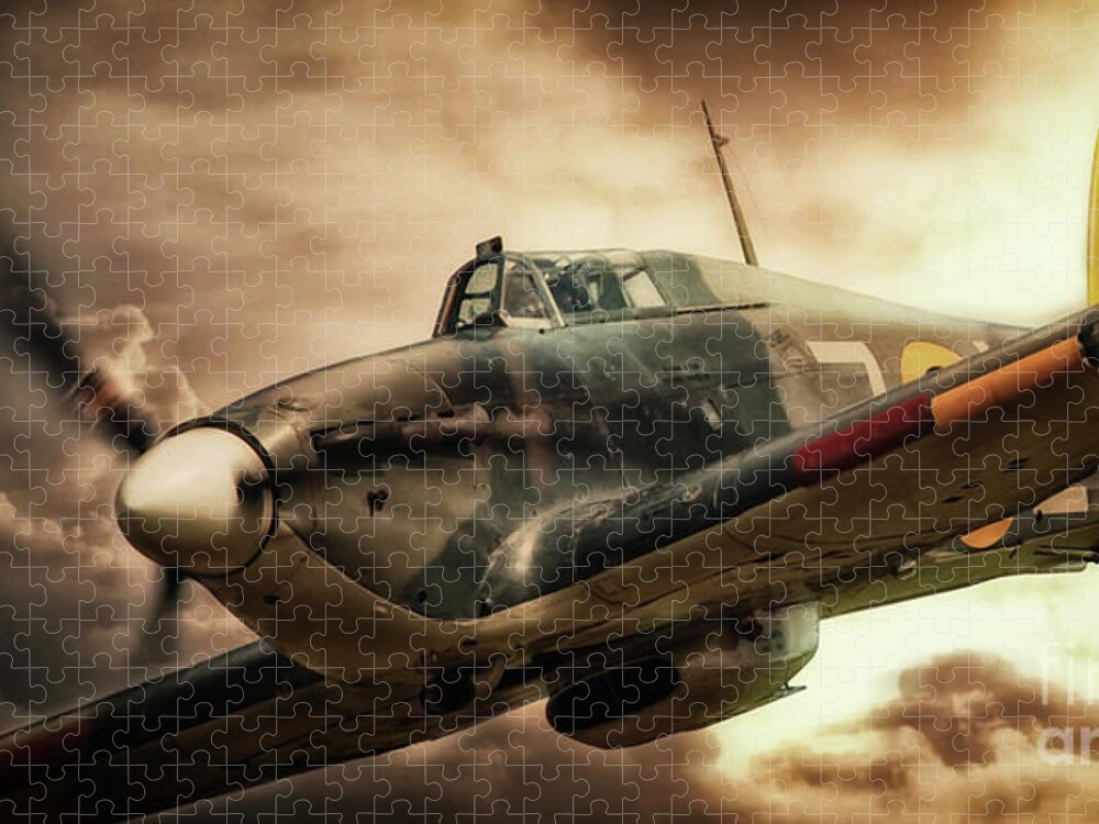 Hurricane Jigsaw Puzzle featuring the digital art Hurricane Fighter by Airpower Art