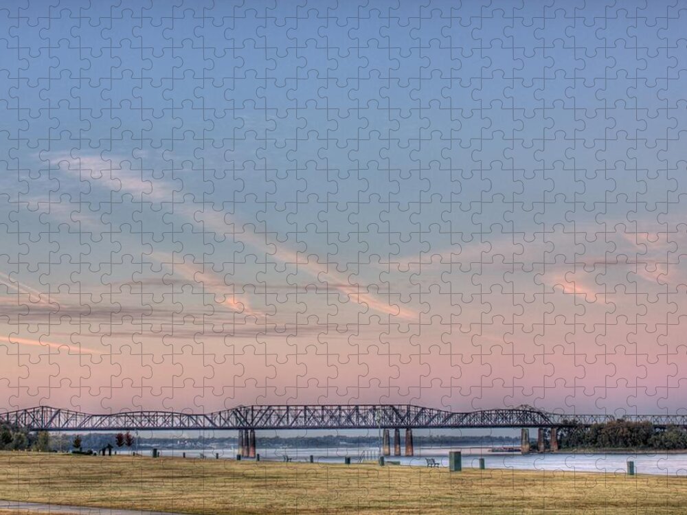 Bridge Jigsaw Puzzle featuring the photograph I-55 Bridge Over the Mississippi by Barry Jones